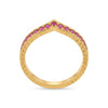 Stylish Gold Plated Ruby Ring | Elegant V Shape Design for Women