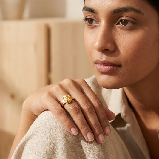 Sai Baba Gold Plated Ring for Men & Women | Religious Designer Ring