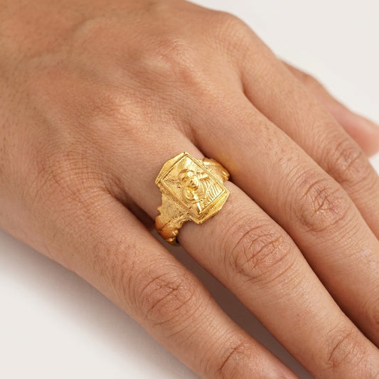 Sai Baba Gold Plated Ring for Men & Women | Religious Designer Ring