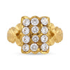 Elegant American Diamond Gold Plated Ring for Women - Luxurious Square Designer CZ Ring