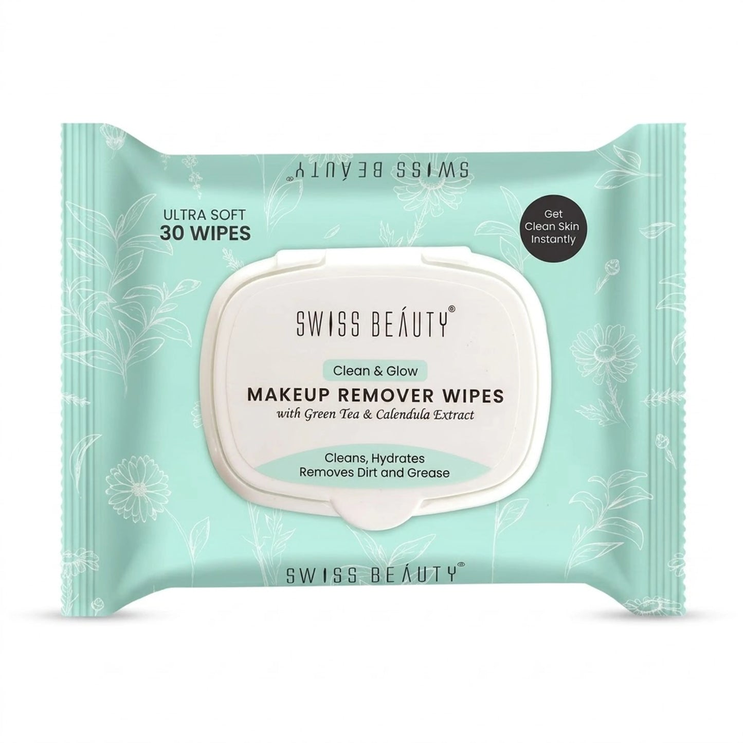 swiss beauty makeup remover wipes - clean glow, effortless removal