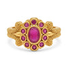 Elevate Your Style with the Ruby Floral Gold Statement Ring